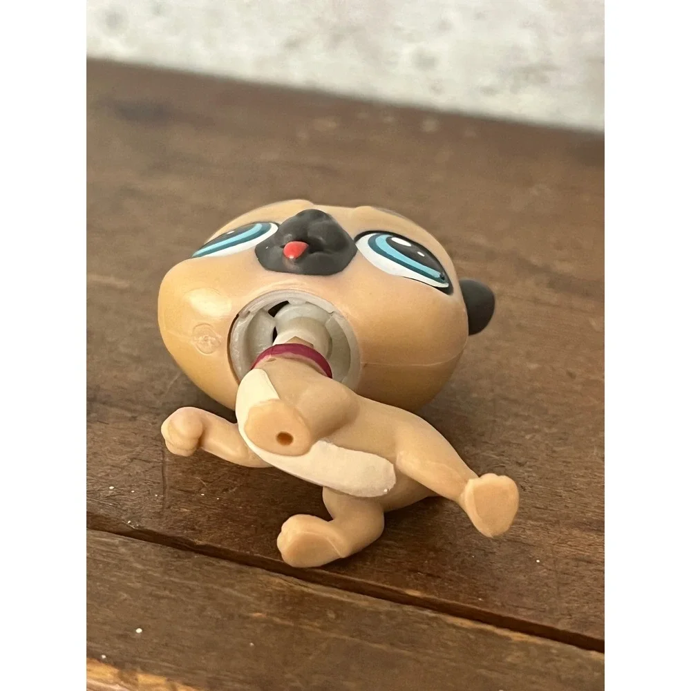 Littlest Pet Shop LPS Wagger Hobbs Pug #3770‎ Tan & Black Puppy Dog